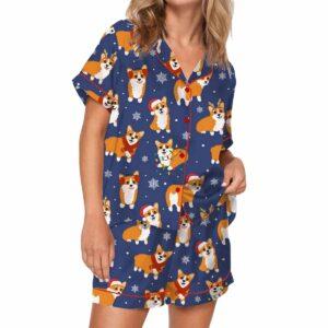 Corgi Christmas Silky Satin Pajama Set Corgi Christmas Silky Satin Pajama Set