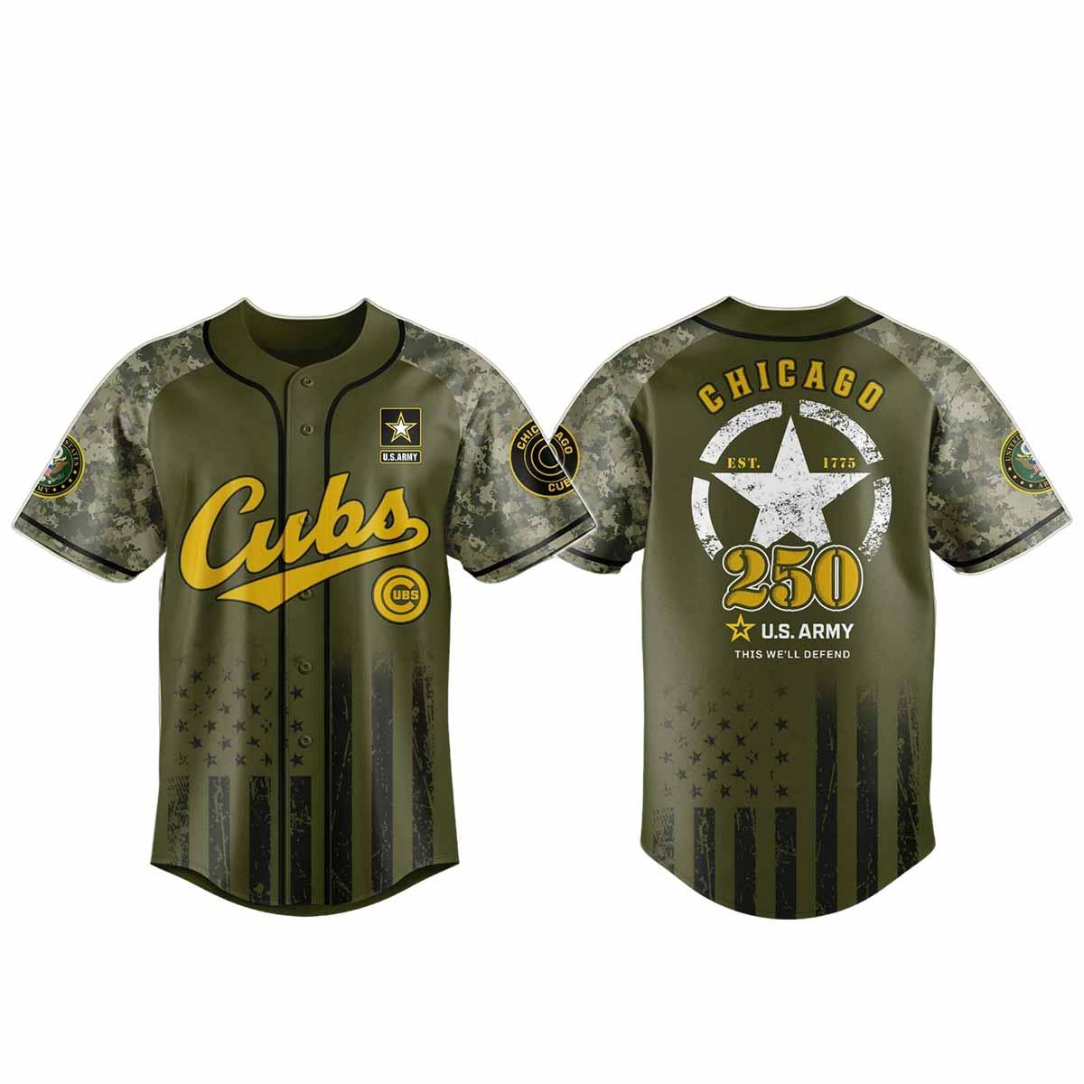 Cubs US Army's 250th Birthday Celebration Jersey 2025 Cubs US Army's 250th Birthday Celebration Jersey 2025