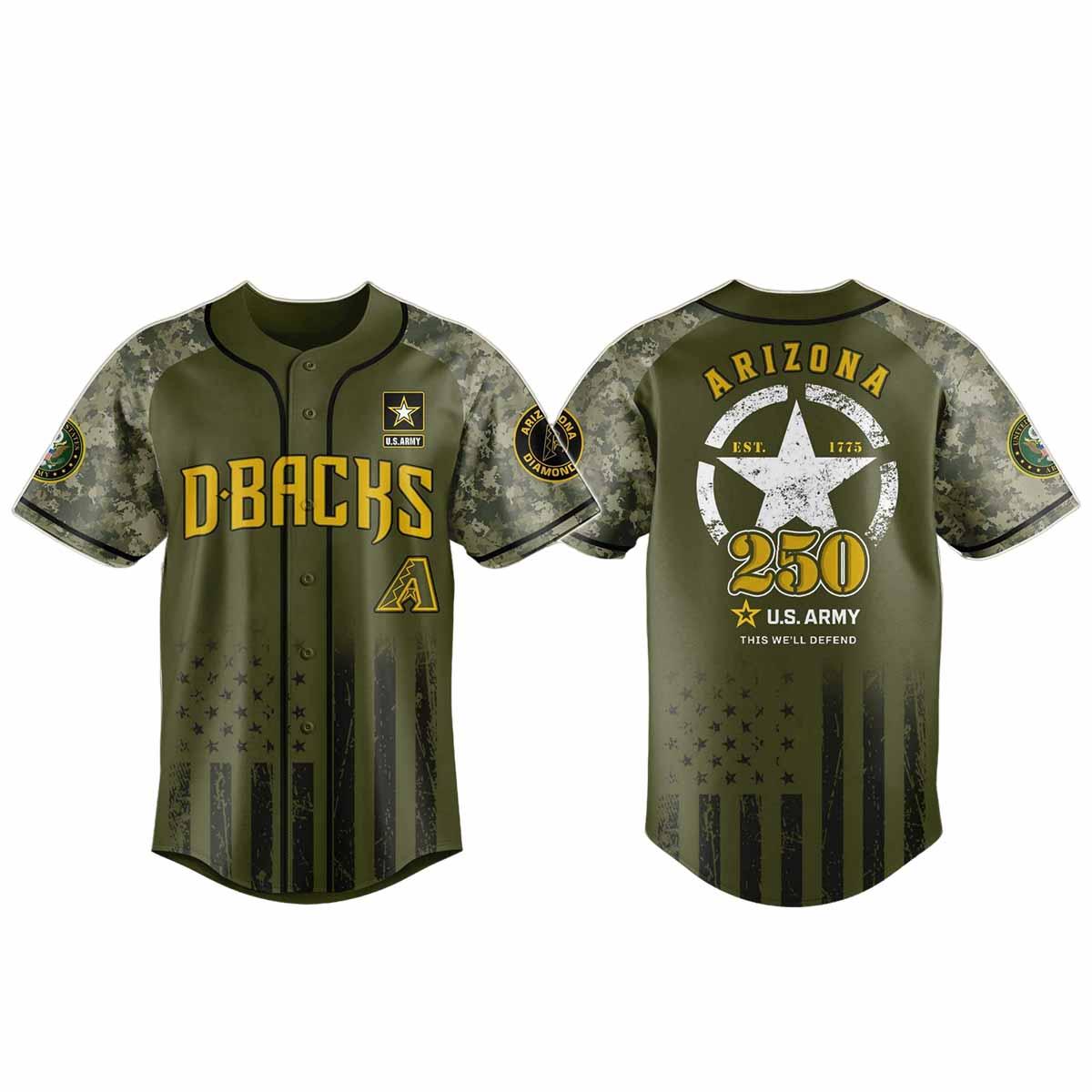 Diamondbacks US Army's 250th Birthday Celebration Jersey 2025 Diamondbacks US Army's 250th Birthday Celebration Jersey 2025