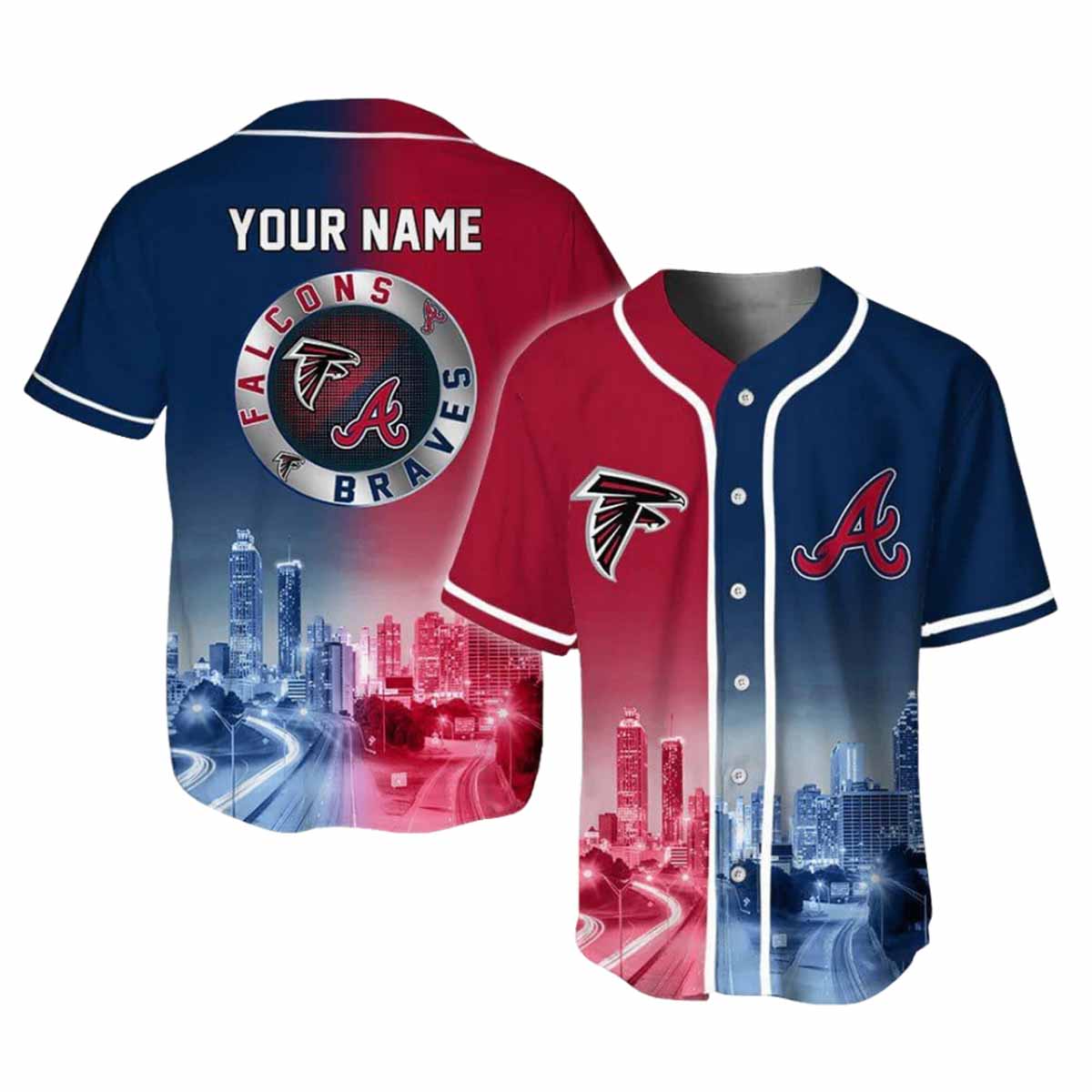 Falcons x Braves Skyline Personalized Jersey 2025 Falcons x Braves Skyline Personalized Jersey 2025