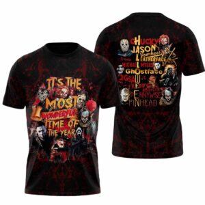 Horror It's The Most Wonderful Time Of The Year Character Halloween Shirt
