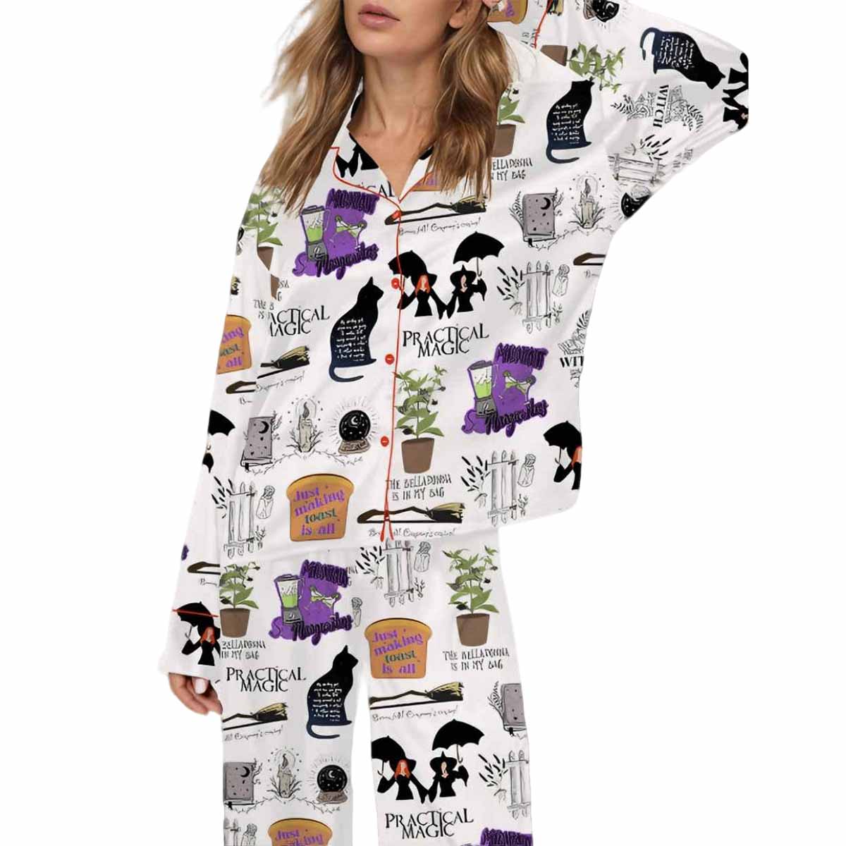 Practical Magic Witches Silky Satin Pajama Set Practical Magic Witches Silky Satin Pajama Set