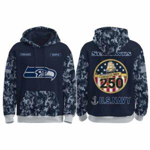 Seahawks US Navy 250th Birthday Celebration Night Game 2025 Hoodie
