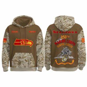Seahawks USMC 250th Birthday Celebration Night Game 2025 Hoodie Seahawks USMC 250th Birthday Celebration Night Game 2025 Hoodie
