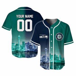 Seahawks x Mariners Skyline Personalized Jersey Seahawks x Mariners Skyline Personalized Jersey