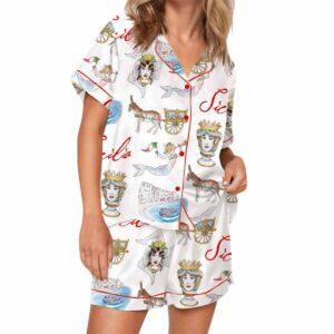 Sicily Italy Travel Silky Satin Pajama Set