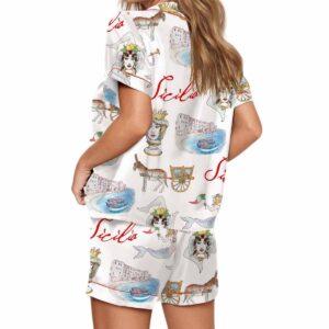 Sicily Italy Travel Silky Satin Pajama Set 1 Sicily Italy Travel Silky Satin Pajama Set