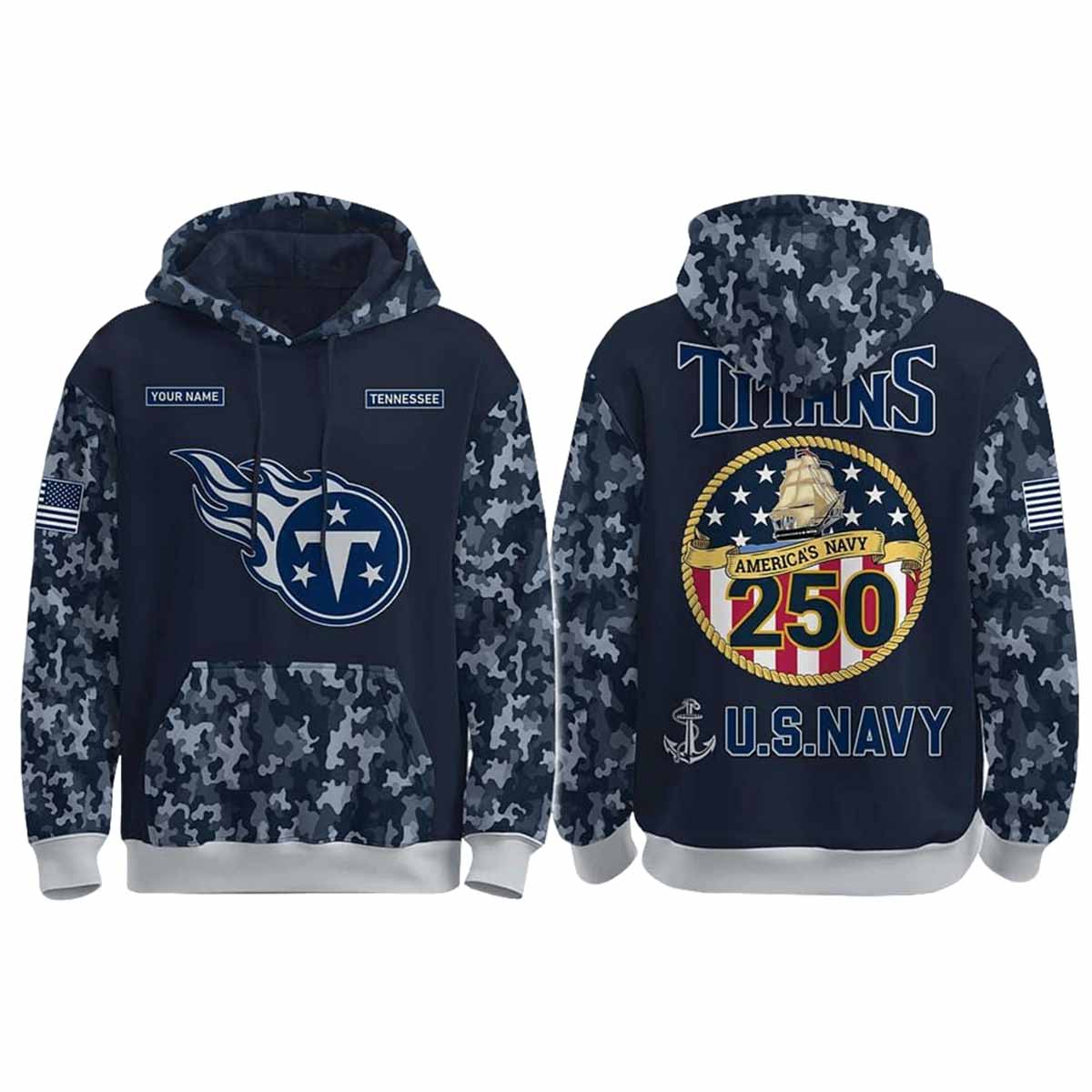 Titans US Navy 250th Birthday Celebration Night Game 2025 Hoodie Titans US Navy 250th Birthday Celebration Night Game 2025 Hoodie