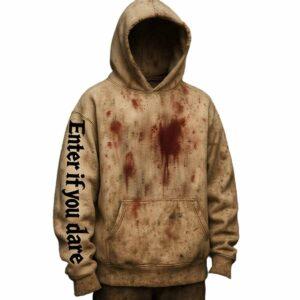 Vintage Horror Bloody Enter If You Dare Halloween Hoodie