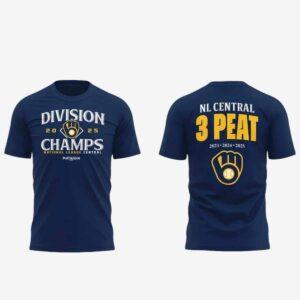 2025 Brewers Division Champs NL Central 3 Peat Shirt