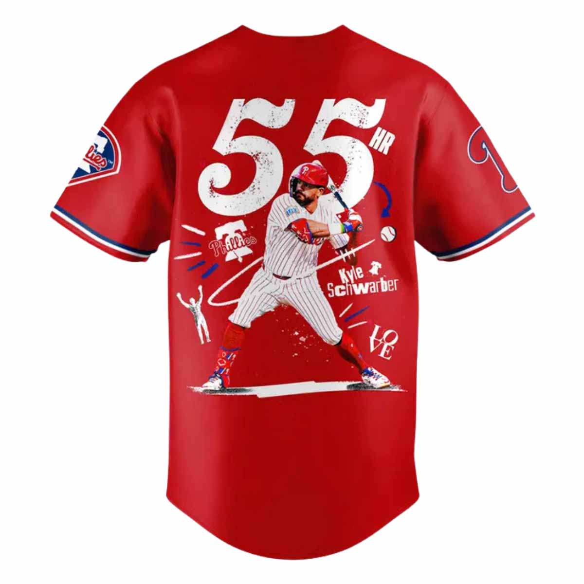 2025 Phillies Kyle Schwarber 55 Hr Red Jersey 2025 Phillies Kyle Schwarber 55 Hr Red Jersey