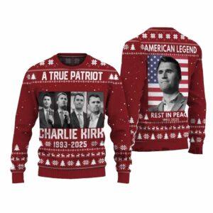 A True Patriot Charlie Kirk 1993-2025 Ugly Christmas Sweater A True Patriot Charlie Kirk 1993-2025 Ugly Christmas Sweater
