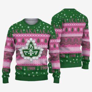Alpha Kappa Alpha 1908 Ugly Christmas Sweater Alpha Kappa Alpha 1908 Ugly Christmas Sweater