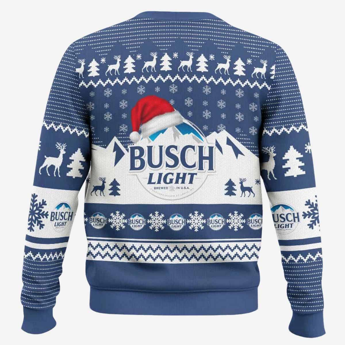 Busch Light Santa Hat Ugly Christmas Sweater Busch Light Santa Hat Ugly Christmas Sweater