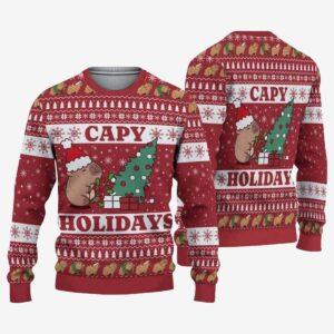 Capybara Capy Holidays Ugly Christmas Sweater Capybara Capy Holidays Ugly Christmas Sweater