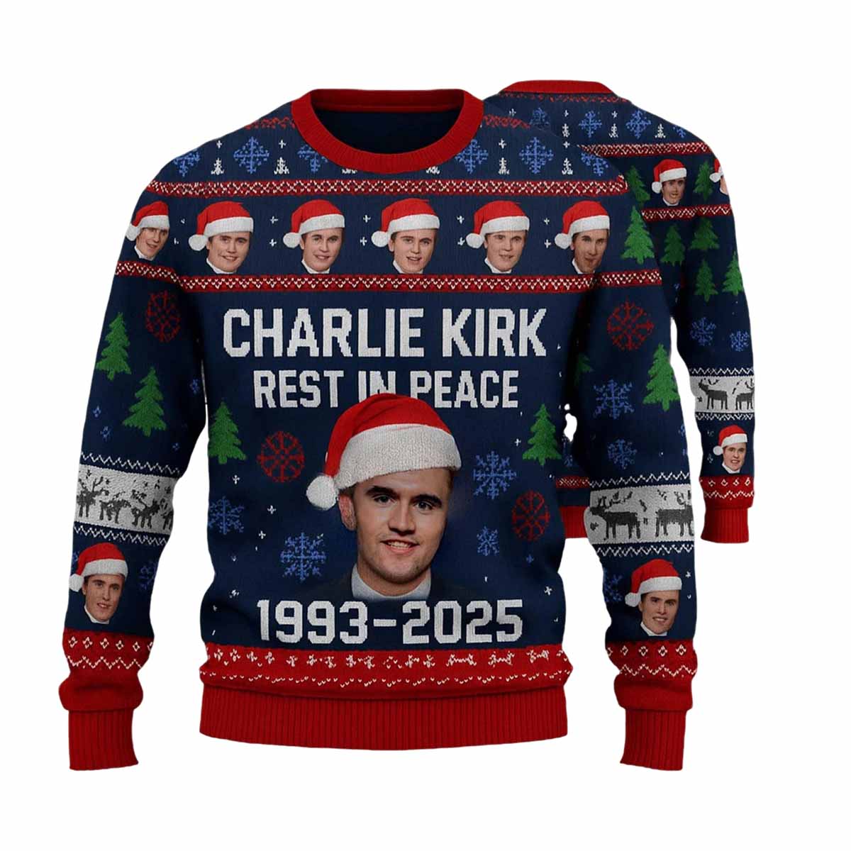 Charlie Kirk Rest In Peace 1993 2025 Ugly Christmas Sweater Charlie Kirk Rest In Peace 1993 2025 Ugly Christmas Sweater
