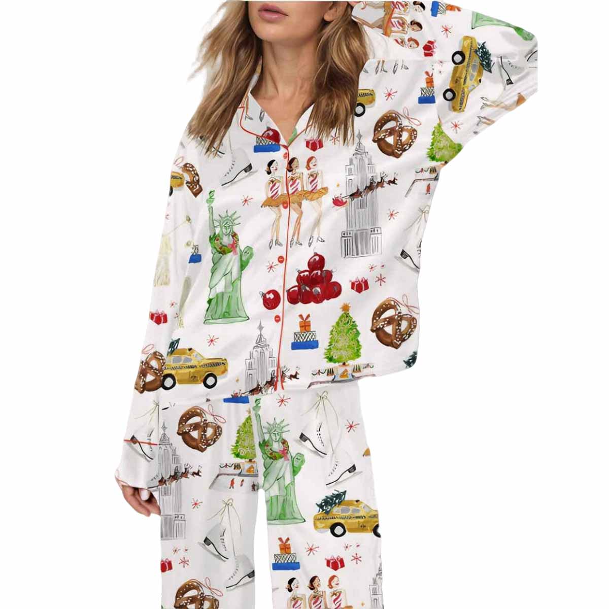 Christmas In NYC Silky Satin Pajama Set Christmas In NYC Silky Satin Pajama Set