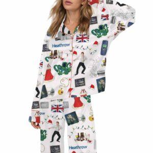 Christmas Love Actually Silky Satin Pajama Set Christmas Love Actually Silky Satin Pajama Set