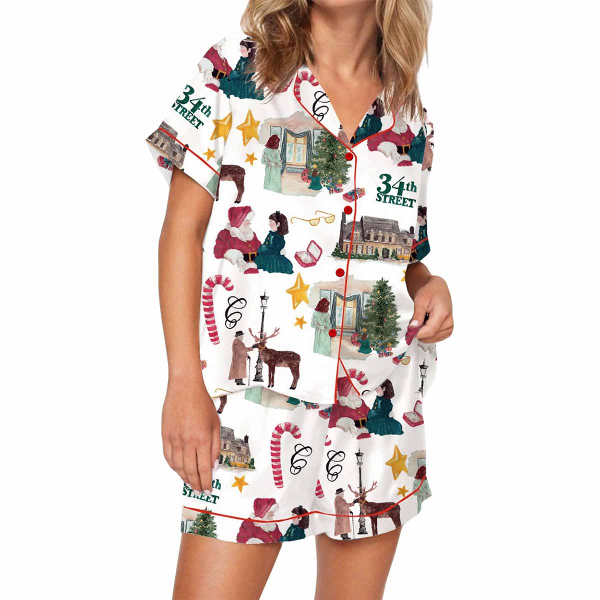 Christmas Miracle Street Silky Satin Pajama Set Christmas Miracle Street Silky Satin Pajama Set
