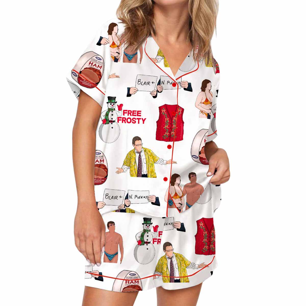 Christmas With The Kranks Silky Satin Pajama Set Christmas With The Kranks Silky Satin Pajama Set