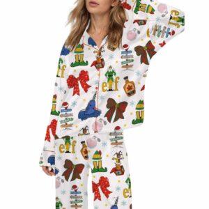 Coquette Elf Christmas Silky Satin Pajama Set Coquette Elf Christmas Silky Satin Pajama Set