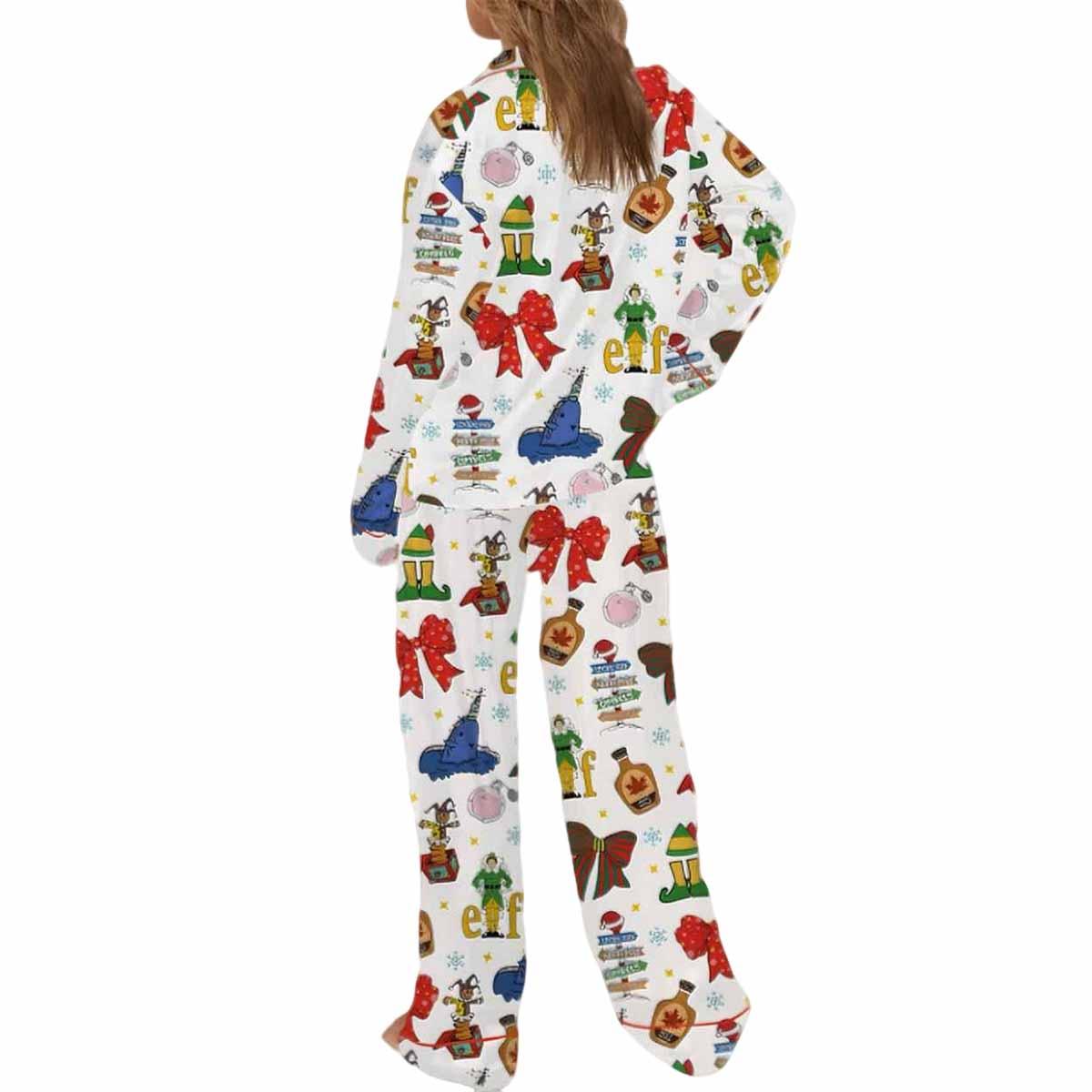 Coquette Elf Christmas Silky Satin Pajama Set Coquette Elf Christmas Silky Satin Pajama Set