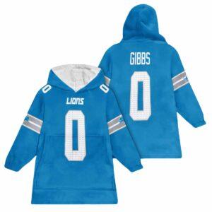 Gibbs Detroit Football Unisex Blanket Hoodie Gibbs Detroit Football Unisex Blanket Hoodie