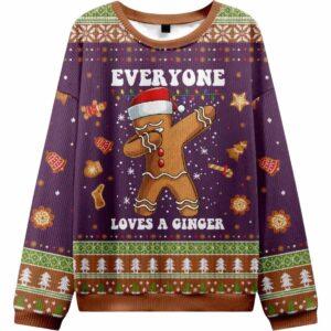 Gingerbread Dabbing Dance Christmas Purple Ugly Christmas Sweater