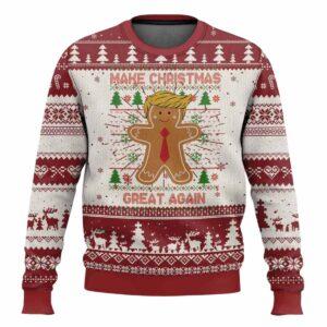 Gingerbread Trump Make Christmas Great Again Ugly Christmas Sweater
