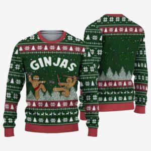 Ginjas Ninjas Gingerbread Ninjabread Ugly Christmas Sweater