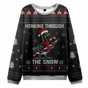 Goose Honking Through The Snow Christmas Ugly Sweater