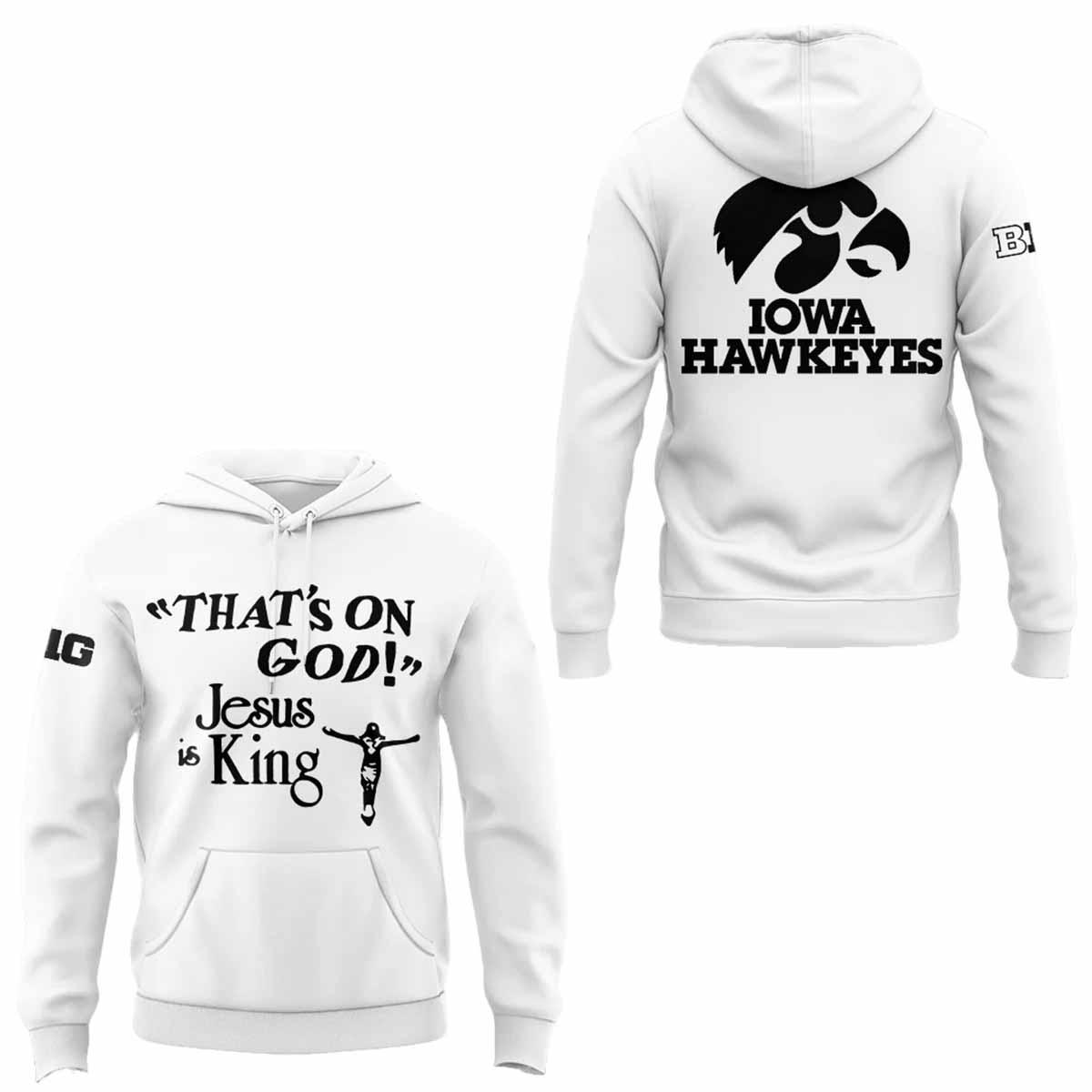 Hawkeyes That’s On God Jesus Is King Shirt Hawkeyes That’s On God Jesus Is King Shirt