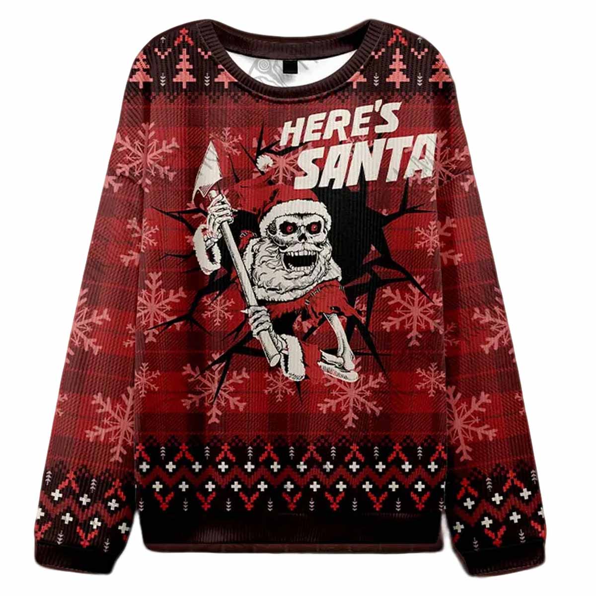 Here’s Santa Ugly Christmas Sweater Heres Santa Ugly Christmas Sweater