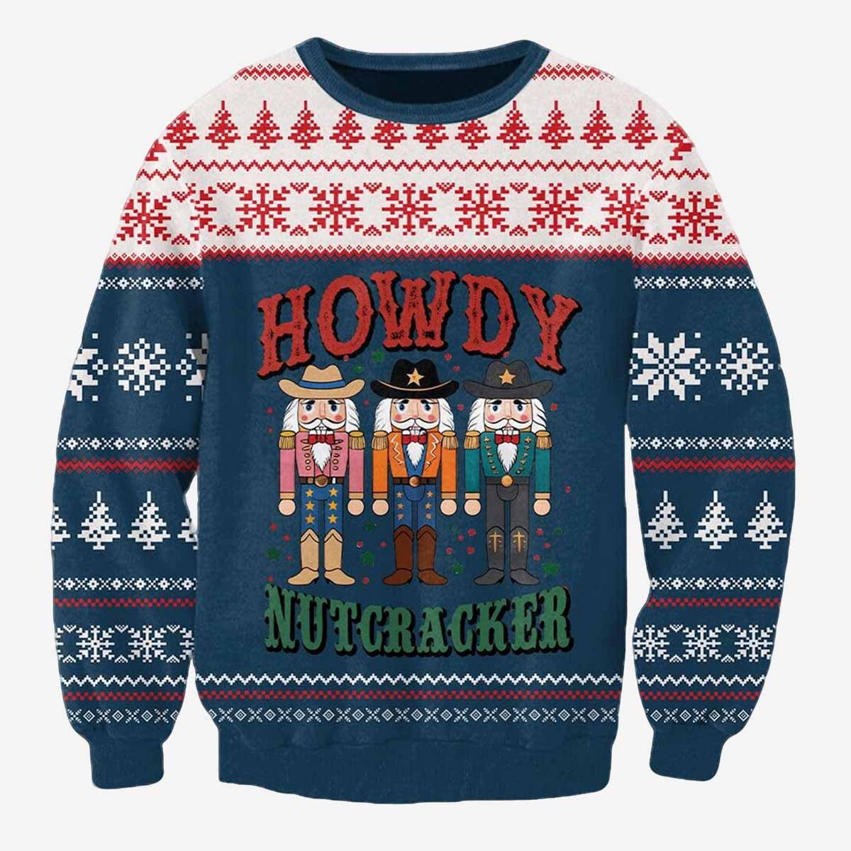 Howdy Nutcracker Christmas Ugly Sweater Howdy Nutcracker Christmas Ugly Sweater