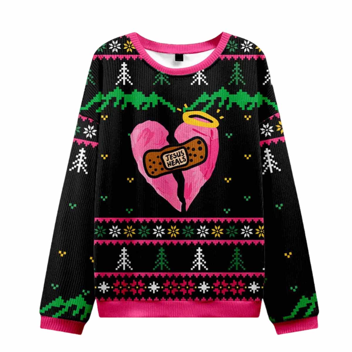 Jesus Heals Broken Hearts Ugly Christmas Sweater Jesus Heals Broken Hearts Ugly Christmas Sweater