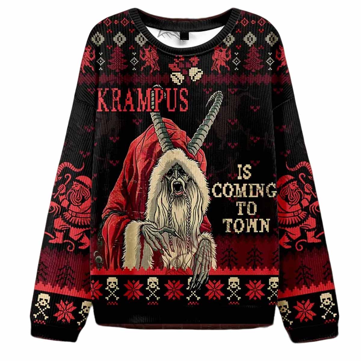 Krampus is Coming to Town Ugly Christmas Sweater Krampus is Coming to Town Ugly Christmas Sweater