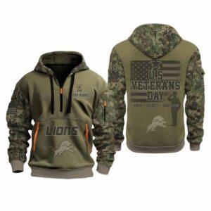Lions Happy Veterans Day Night Game 2025 Quarter Zip Hoodie Lions Happy Veterans Day Night Game 2025 Quarter Zip Hoodie