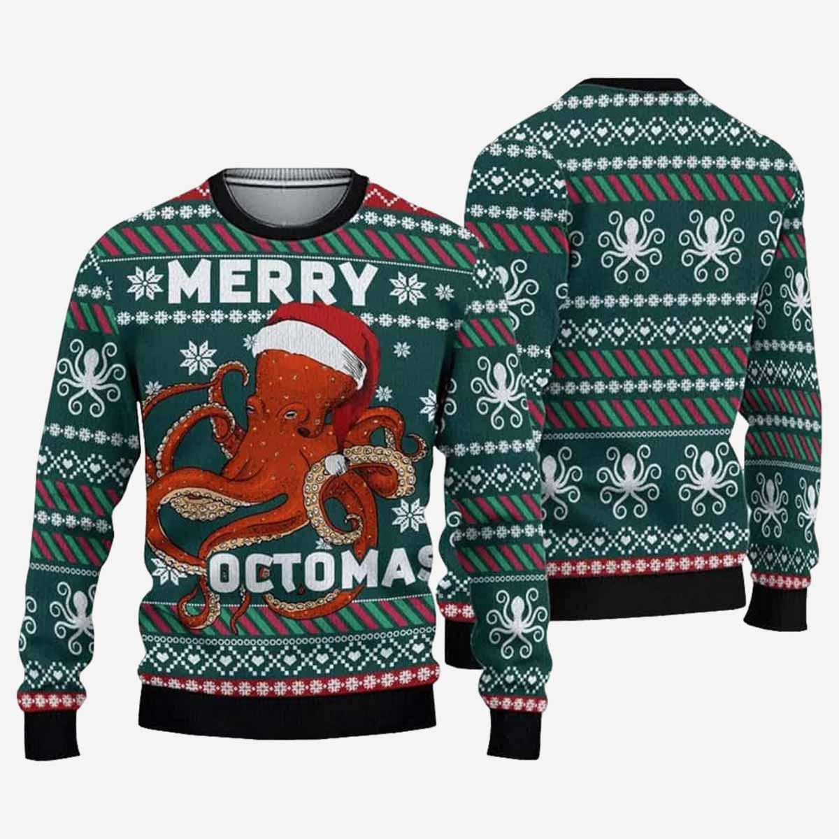 Merry Octopus Ugly Christmas Sweater Merry Octopus Ugly Christmas Sweater