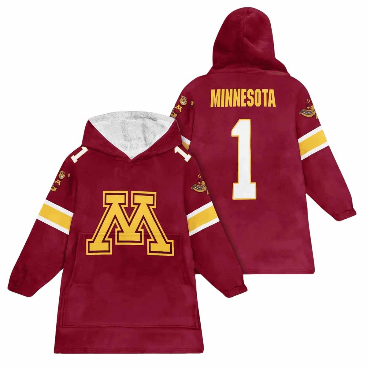 Minnesota Football Unisex Red Blanket Hoodie Minnesota Football Unisex Red Blanket Hoodie