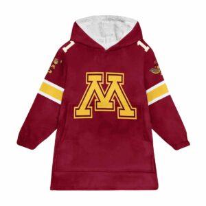 Minnesota Football Unisex Red Blanket Hoodie 1 Minnesota Football Unisex Red Blanket Hoodie