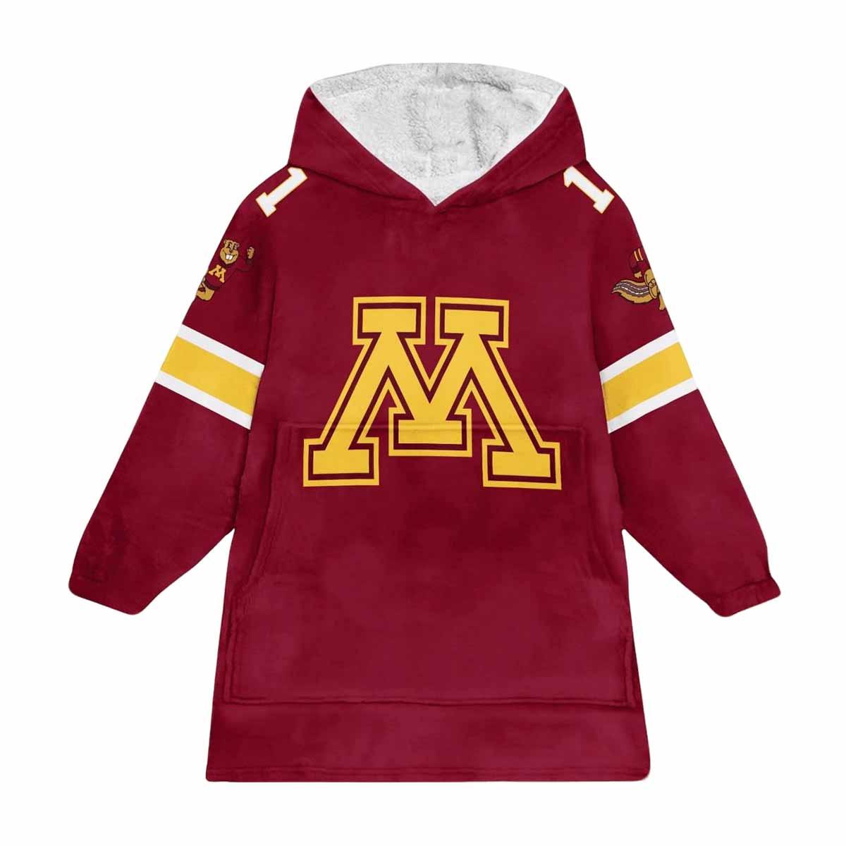 Minnesota Football Unisex Red Blanket Hoodie Minnesota Football Unisex Red Blanket Hoodie