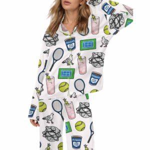 NYC Flushing Queens Tennis Silky Satin Pajama Set