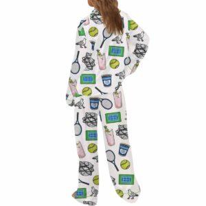 NYC Flushing Queens Tennis Silky Satin Pajama Set