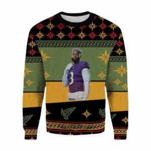 Odell Beckham Jr Ravens Ugly Christmas Sweater Odell Beckham Jr Ravens Ugly Christmas Sweater