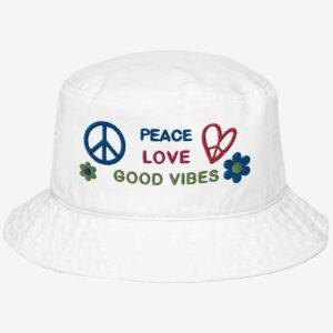 Peace Love Good Vibes Bucket Hat Peace Love Good Vibes Bucket Hat