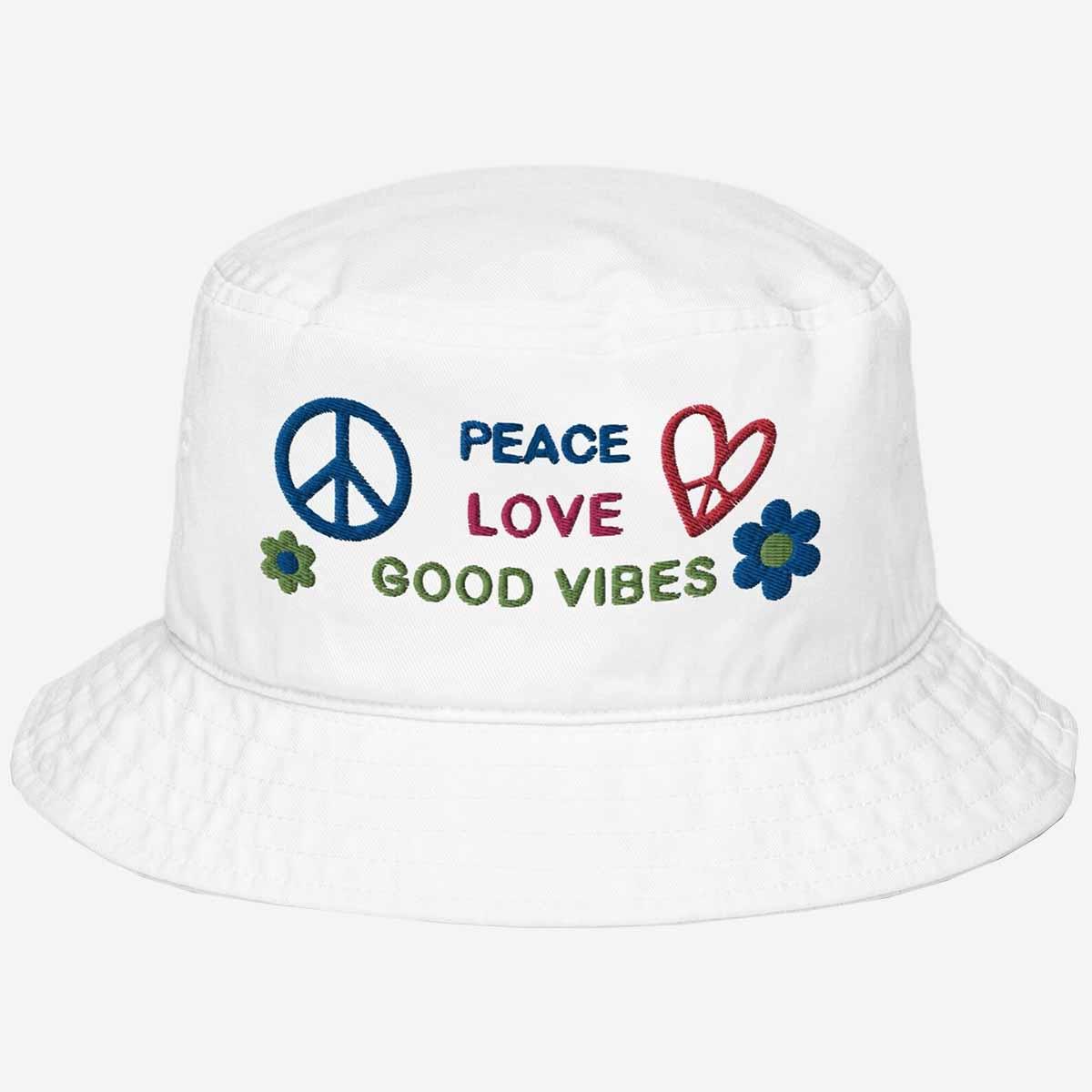 Peace Love Good Vibes Bucket Hat Peace Love Good Vibes Bucket Hat