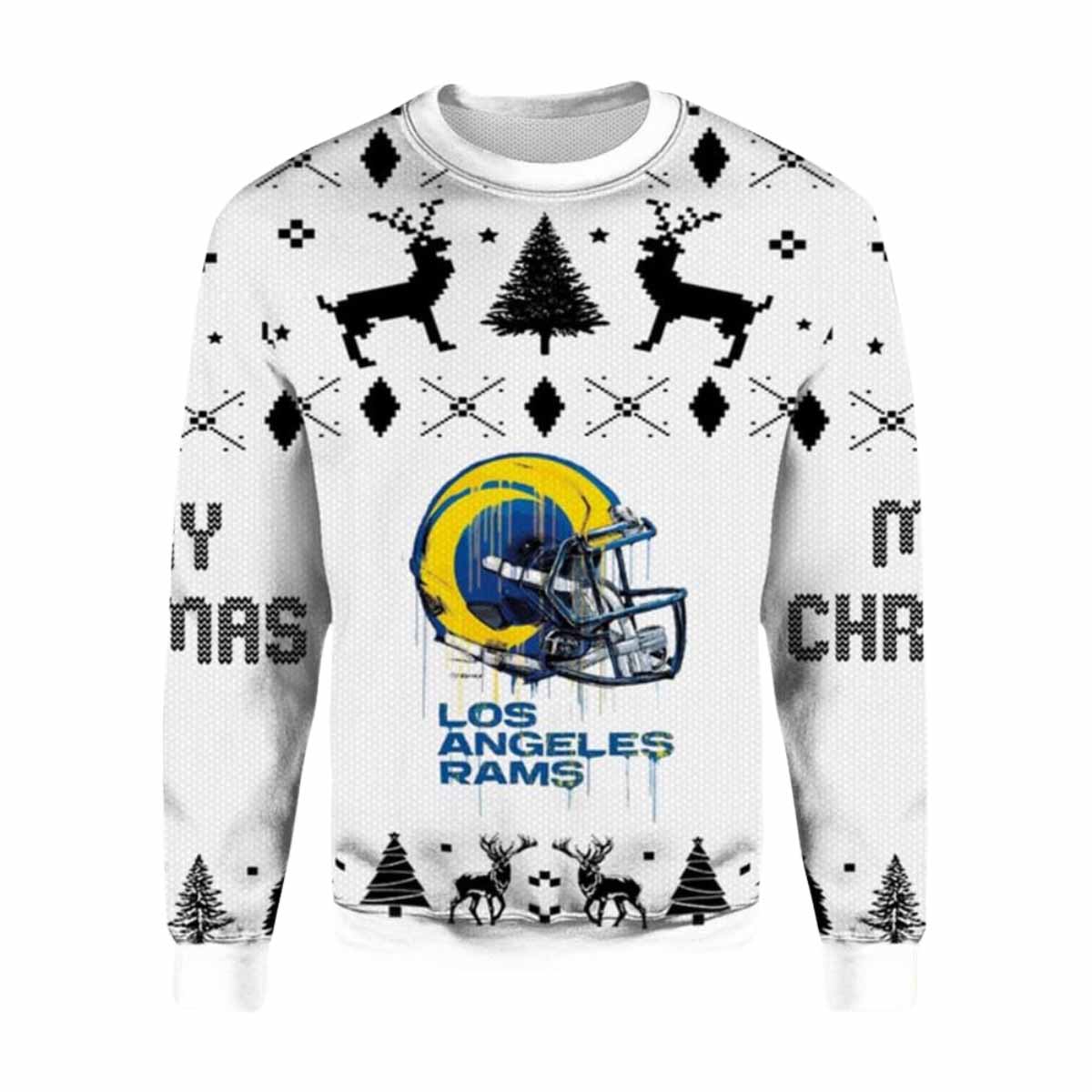 Rams Drip Helmet Ugly Christmas Sweater Rams Drip Helmet Ugly Christmas Sweater