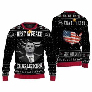 Rest In Peace Charlie Kirk Ugly Christmas Sweater 2 Rest In Peace Charlie Kirk Ugly Christmas Sweater