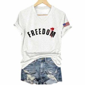 Retro Charlie Kirk Freedom V-Neck T-Shirt