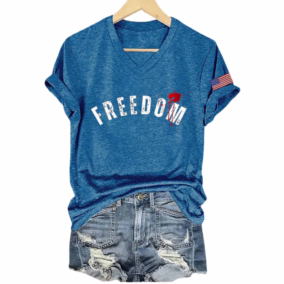 Retro Charlie Kirk Freedom V-Neck T-Shirt Retro Charlie Kirk Freedom V-Neck T-Shirt